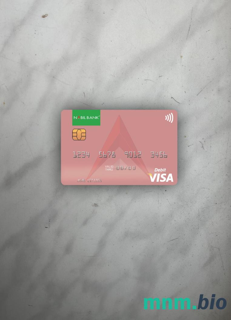 Nepal Nabil bank visa obciążyć card wygląd fotograficzny skan PSD + zdjęcie